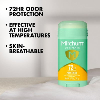 Mitchum Women's 72-Hour Solid Deodorant - Pure Fresh - 2.7 oz: Vegan, Under Arm, Antiperspirant