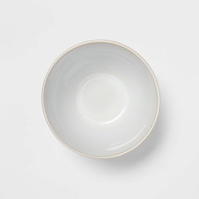 20oz Stoneware Wethersfield Cereal Bowl White - Threshold: Dishwasher & Microwave Safe, Traditional Round Design