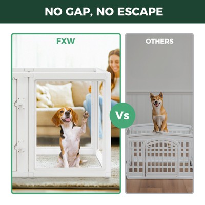 FXW AuraSpace Acrylic Indoor Dog Playpen for Medium Dogs, 35 Inch, 10 Panels, White (LOCAL PICKUP ONLY)
