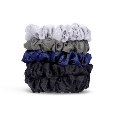 Kitsch-Mass Women's Satin Petite Scrunchies - Midnight - 5ct