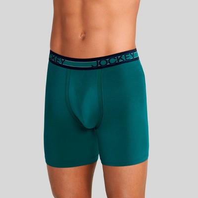 Jockey Generation Men's No Chafe Pouch Ultra Soft Stretch Boxer Briefs 3pk - Aqua Green/Aqua Blue/Navy Blue L