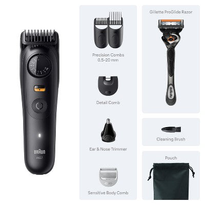 Braun Men's All-In-One Series 7 Trimmer Kit for Beard, Face, Hair and Body with Gillette ProGlide Razor - AiO 7530