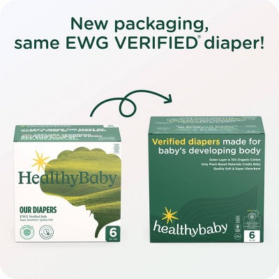 HealthyBaby Certified Safe Organic Cotton Enhanced Diapers - Size 6 - 36ct
