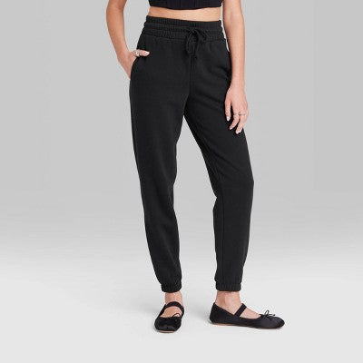 Women's High-Rise Tapered Joggers - Wild Fable Black XXS