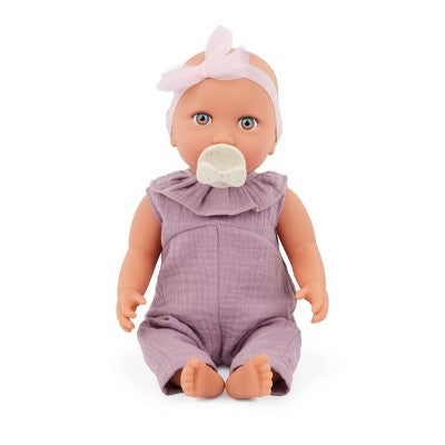 LullaBaby 14" Baby Doll with Lilac Jumper & Pacifier - Blue Eyes