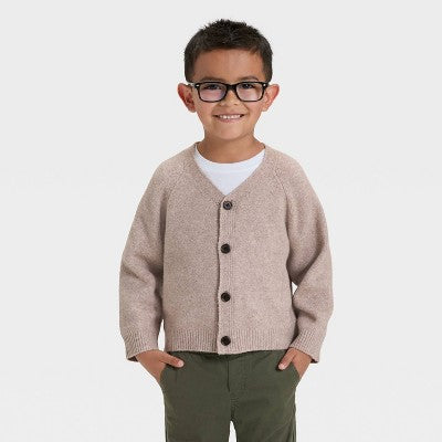 Toddler Boys' Cardigan Sweater - Cat & Jack Oatmeal 18M