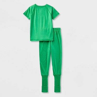 Toddler Adaptive 2pc Port Access Pajama Set - Cat & Jack Green 3T
