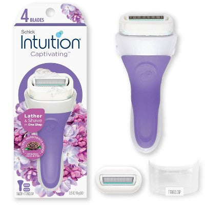 Intuition Women's 4 Blades Reusable Captivating Razor Kit - 3ct