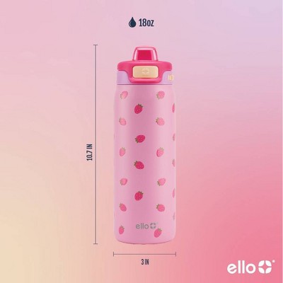 Ello Pop & Fill 18oz Stainless Steel Water Bottle Strawberry 3D Print