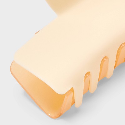 Two-Toned Jelly Matte Claw Hair Clip - Universal Thread Cream: Styling Accessory for All Hair Types