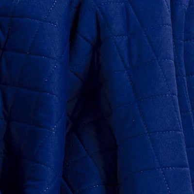 Quilted Jersey Throw Blanket with Faux Shearling Reverse Heathered Cobalt Blue - Room Essentials