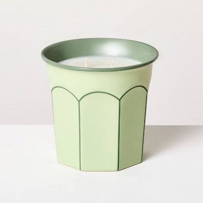 Arch Embossed Ceramic Eucalyptus and Santal Jar Candle Green 12oz - Hearth & Hand with Magnolia
