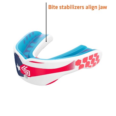 Shock Doctor Sport Gel Max Pro Stars and Stripes - Youth: Strapless Mouth Guard, BPA-Free