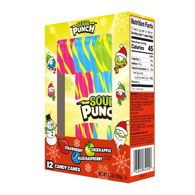 Sour Punch Christmas Candy Canes - 5.3oz / 12ct