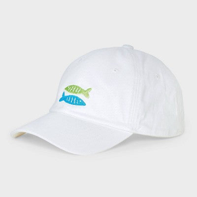 Men's Fish Baseball Hat - Goodfellow & Co Off-White: Adjustable Cotton Twill, Solid Pattern