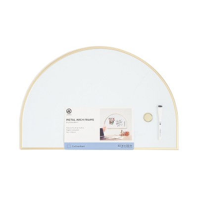 U Brands 15"x23" Metal Frame Arch Dry Erase Board Gold: Magnetic Whiteboard, Wall Mount, Includes Hardware (LOCAL PICKUP ONLY)