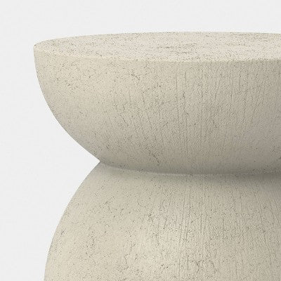Modern Ceramic Round Patio End Table Cream - Threshold (LOCAL PICKUP ONLY)