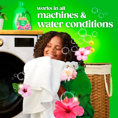 Gain Happy Hibiscus Hula HE Liquid Laundry Detergent: 132 fl oz, 100 Loads, Concentrated, Odor Control Formula