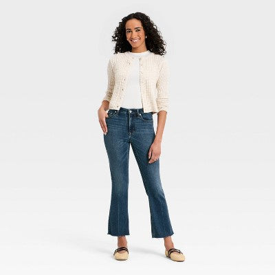 Women's High-Rise Kick Flare Jeans - Universal Thread White 8
