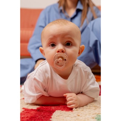 Bibs Pacifier Gift Set 0-24m - Blush Floral: BPA-Free, Rubber