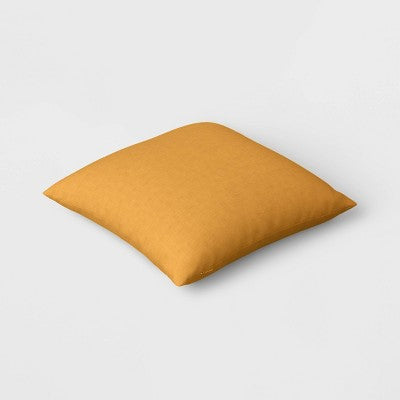 18"x18" Outdoor Square Decorative Pillow Cover Mustard Yellow - Threshold