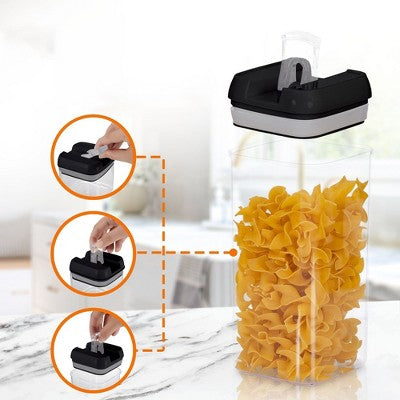 Cheer Collection Airtight Food Storage Containers, Set of 7 (Black)