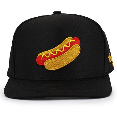 Waggle Adult Polyester Glizzy Baseball Hat - Black