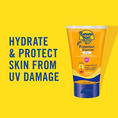 Banana Boat Protect Plus Vitamins Sunscreen - SPF 50 - 2 fl oz: Face Application, Contains Vitamin C, Citrus Scent