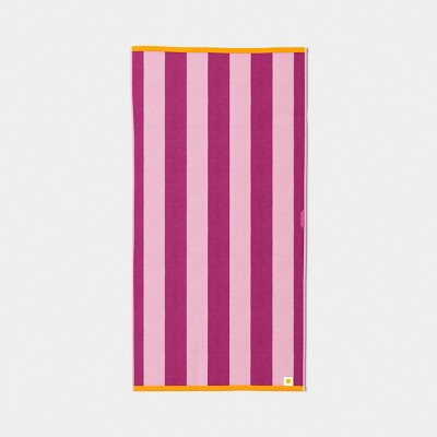 32"x62" Vertical Cabana Striped Reversible Beach Towel Pink - Sun Squad