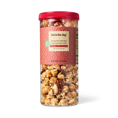 Christmas Caramel Pecan Cinnamon Roll Caramel Corn Clusters Popcorn - 18oz - Favorite Day