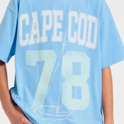 Girls' 'Cape Cod 78' Oversized Graphic T-Shirt - art class Blue M