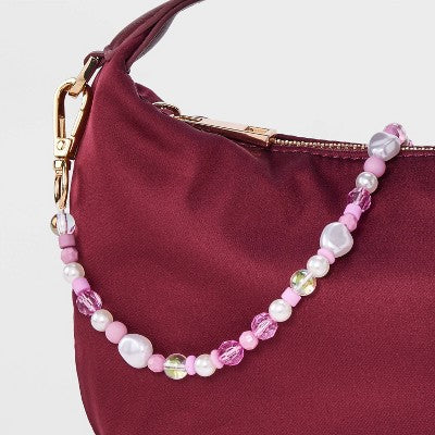 Beaded Accessory Wristlet/Phone Strap - A New Day Pink/White