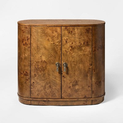 Burled Wood 2 Door Storage Cabinet with Decorative Hardware Dark Brown - Threshold designed with Studio McGee (LOCAL PICKUP ONLY)