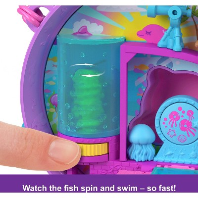 Polly Pocket Dolphin Rescue & Play Compact with 2 Micro Dolls & Ocean Accessories