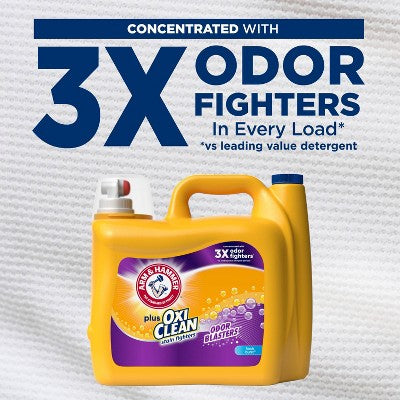 Arm & Hammer Plus OxiClean with Odor Blasters Fresh Burst Liquid Detergent 122 Loads - 158.6oz