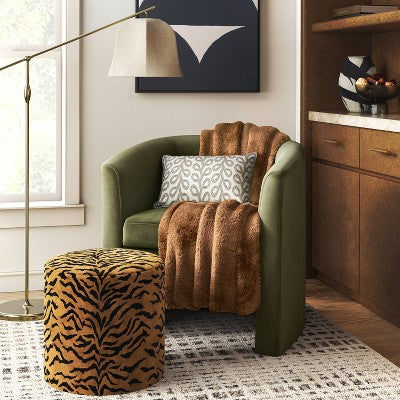 Faux Fur Throw Pillow Camel - Threshold