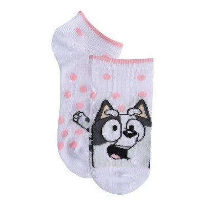 Girls' Disney Bluey 6pk No Show Socks - XS/S