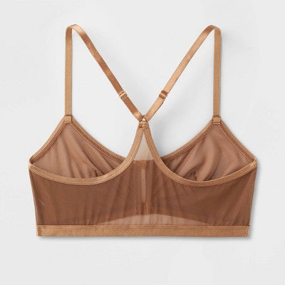 Women's Mesh Triangle Bralette - Auden Brown L
