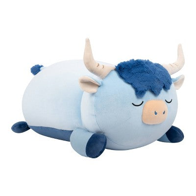 Squishmallows 18" Jumbo Toro Blue Highland Cow Fuzzy Belly Sleepamallow