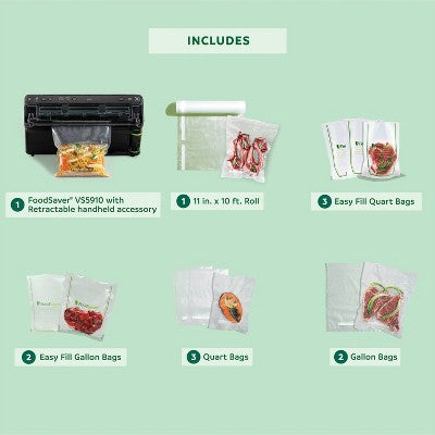 FoodSaver Elite All-in-One Liquid Plus Vacuum Sealer with Bags and Roll Black