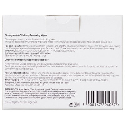 No7 Biodegradable Unscented Makeup Removing Wipes Dual Pack - 60ct