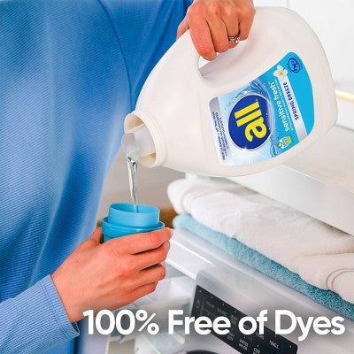 All Sensitive Fresh Spring Breeze HE Liquid Laundry Detergent: Hypoallergenic, Dye & Bleach-Free, Dermatologist Tested, 94 Loads - 118 fl oz