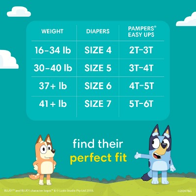 Pampers Easy Ups Bluey Training Underwear - Size 3T-4T - 22ct