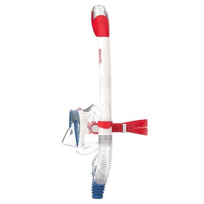 Speedo Adult Mask Snorkel Set - Red/White/Blue: Polycarbonate, Silicone & Rubber