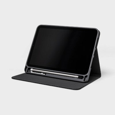 Apple iPad Mini (6th/7th Gen) and Pencil Case - heyday Black Saffiano