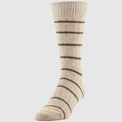 GOLDTOE Signature Collection Men's Striped Camp Sunday Socks - Green/Cream 6-12.5