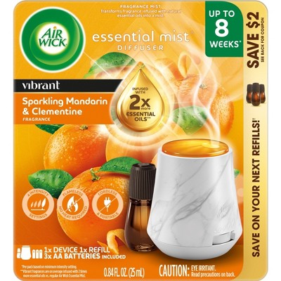 Air Wick Vibrant Essential Mist Aromatherapy Diffuser Kits - Sparkling Mandrain & Clementine - 2ct