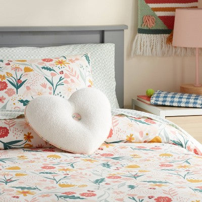 Heart Reversible Mini Decorative Pillow White - Pillowfort