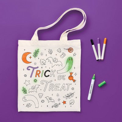 Halloween Craft Trick or Treat Bag Coloring Kit - Mondo Llama