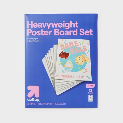 11"x14" 12ct Heavy Weight Poster Board White - up&up: Small Poster Display Boards, Paper Material, 0.235 Thickness